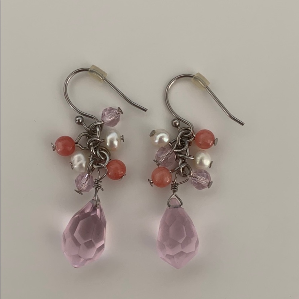 NWOT Pink Dangling Drop Earrings